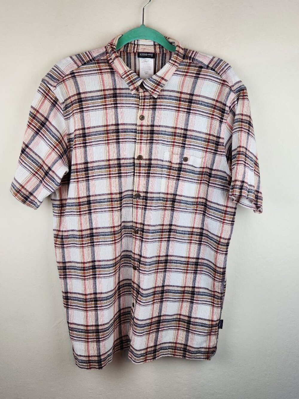 Patagonia Men's Plaid Lightweight A/C Short Sleeve Button Up Shirt sz XXL